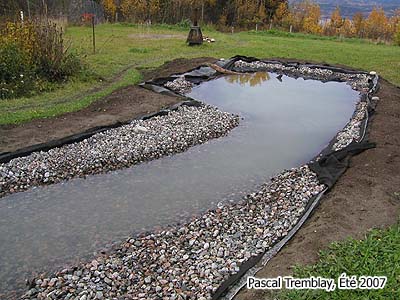 Construction Ruisseau et canaux de l'étang