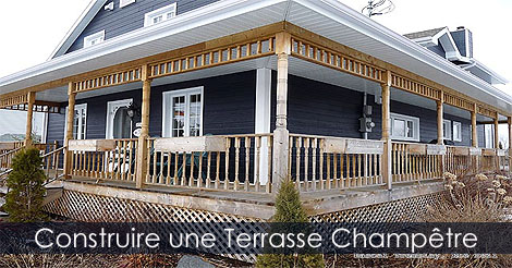 Construire une terrasse champêtre en bois - Étapes de construction d'une terrasse balcon en bois - Plan de terrasse