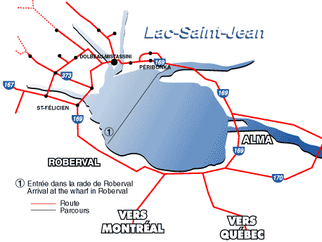Vloroute des bleuets  Roberval, traverse internationale du Lac Saint-Jean