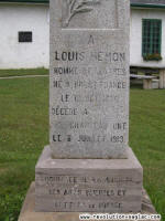 Louis Hmon, homme de lettres, n  Brest France le 12 oct 1860, dcd  Chapleau Ont le 8 juillet 1913